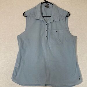 Eddie Bauer Blue Sleeveless Classic Fit Shirt Size XL